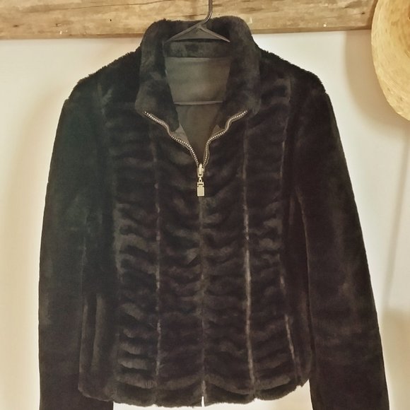 Faux Fur puffy bomber Jacket - Alpine Studios - Picture 1 of 6